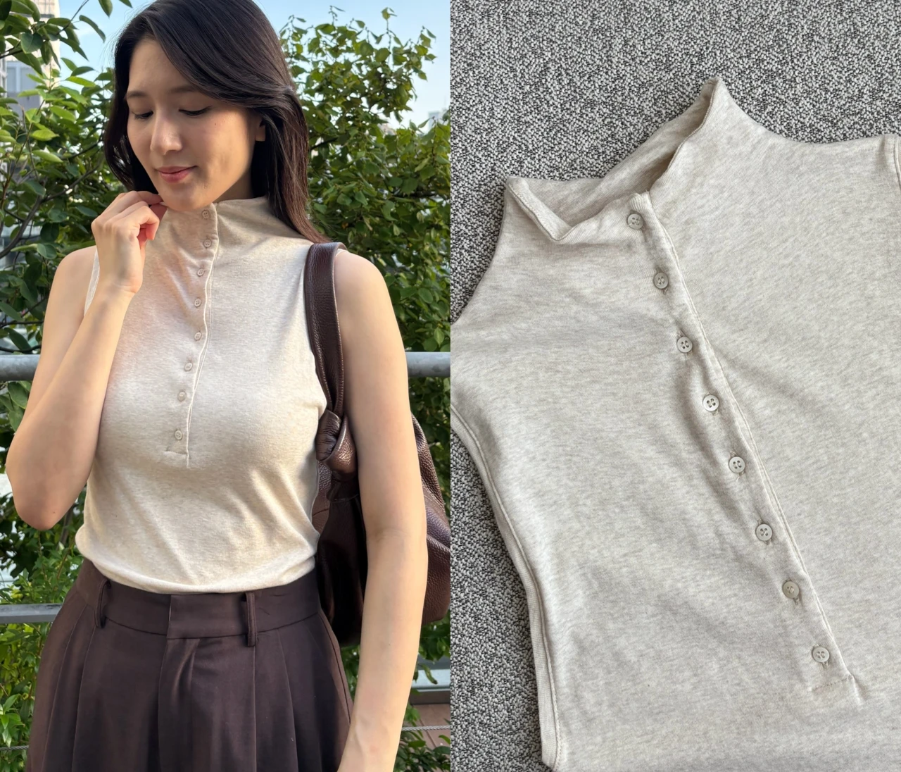 ZARAで見つけた¥2,990のハイネックトップスが、まだ暑い秋にぴったり！