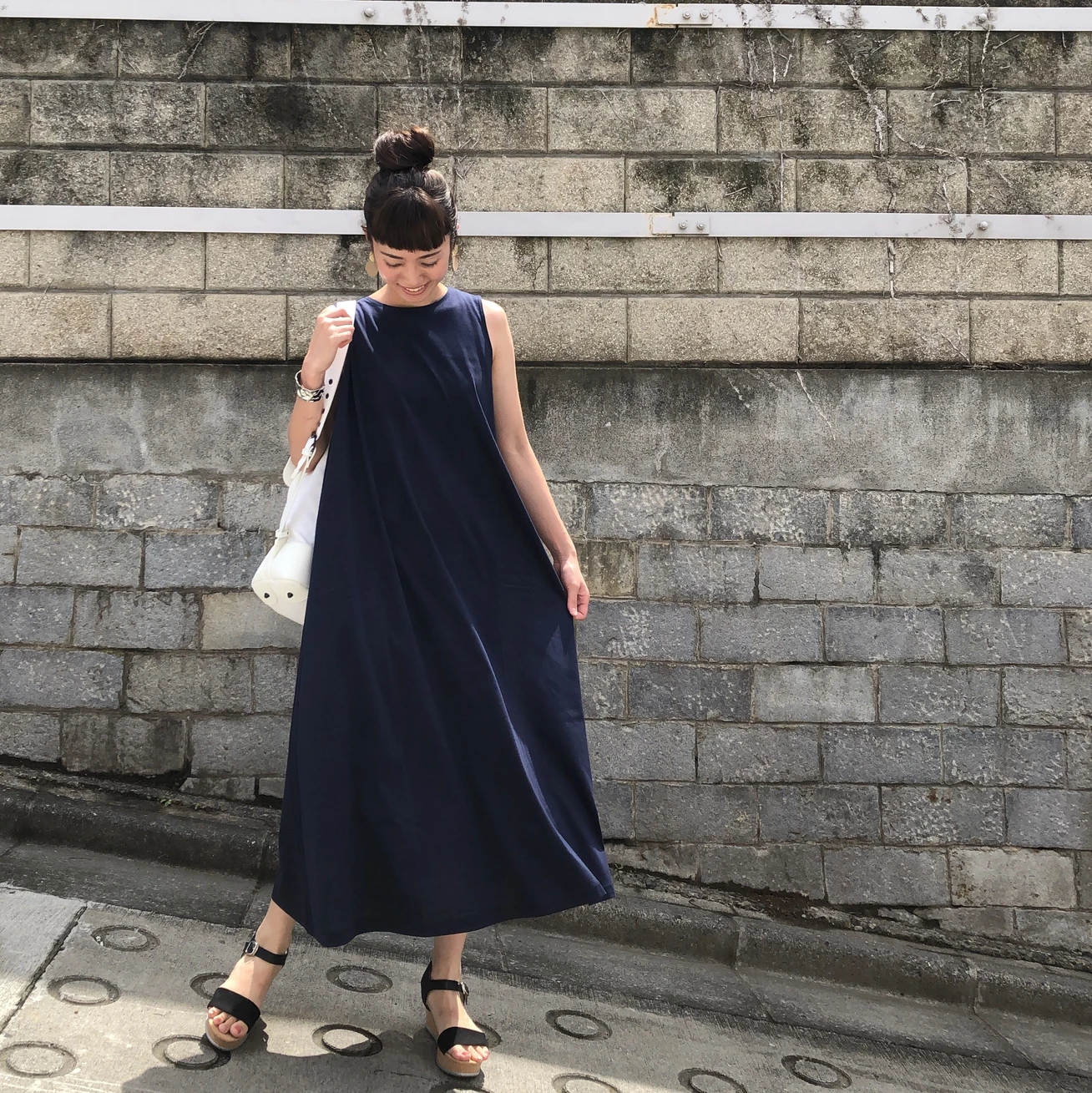 1200円だったUNIQLOのマキシワンピがカワイイ♡_3