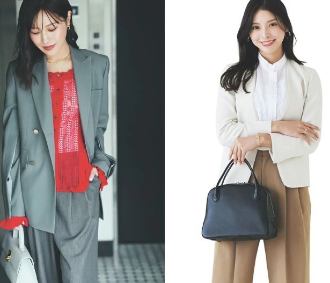 スタイルを好バランスに導くジャケット主役の“ON”コーデ【かじまり×いつな 春のジャケットコーデ】