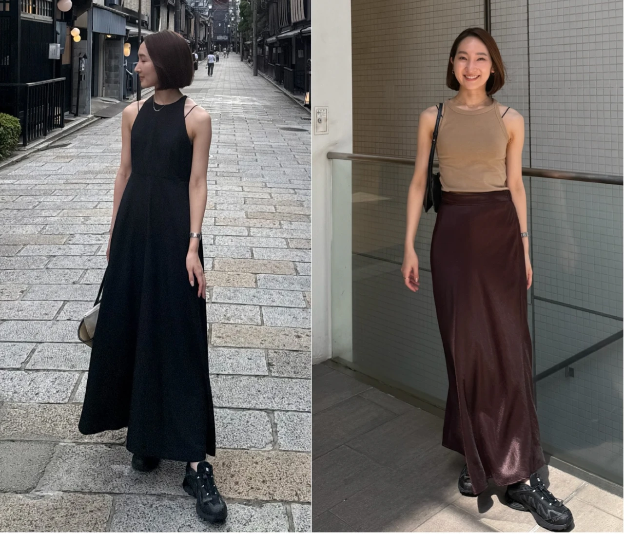 	サロモン黒スニーカーでつくる秋の休日コーデ🍂残暑を乗り切る大人カジュアル4選