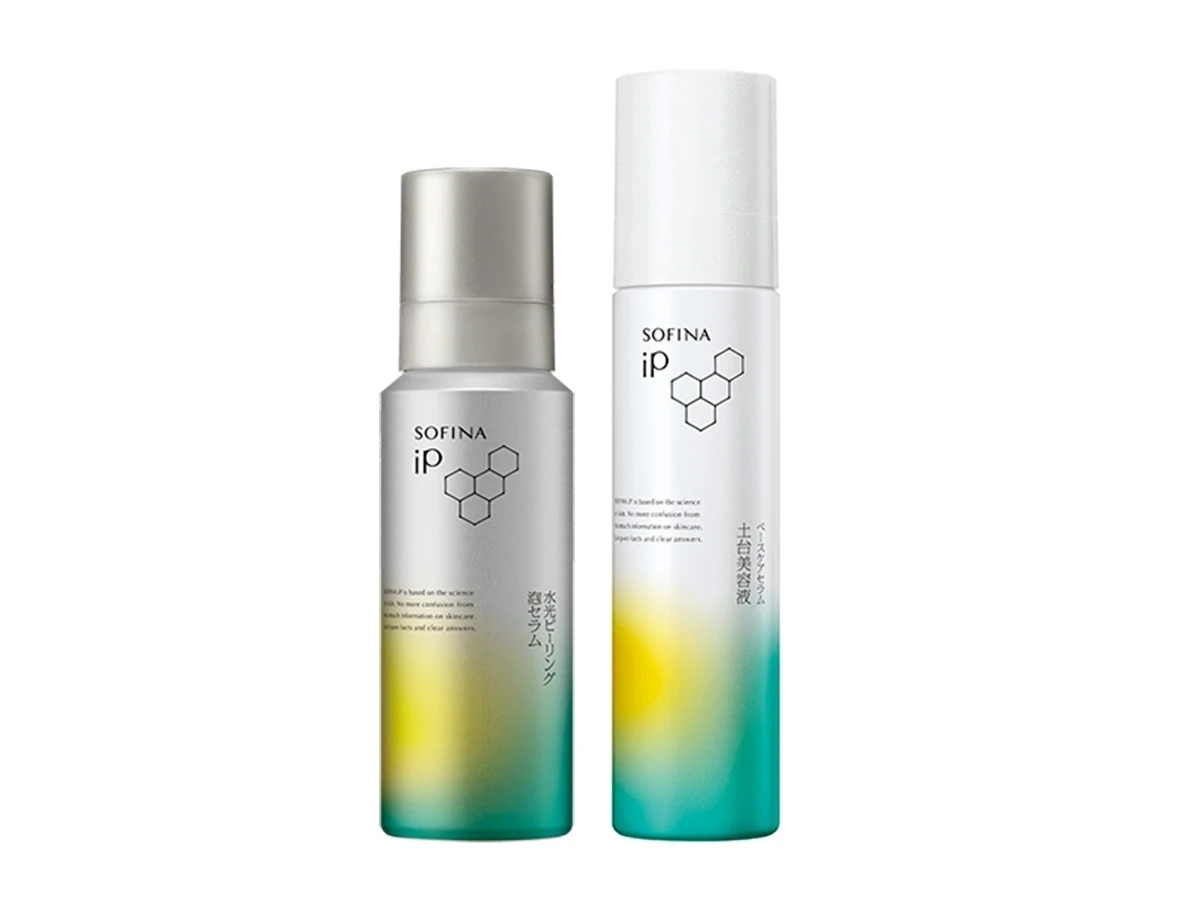 （右）ソフィーナ iP ベースケア セラム 〈土台美容液®〉 （左）ソフィーナ iP 水光ピーリング 泡セラム