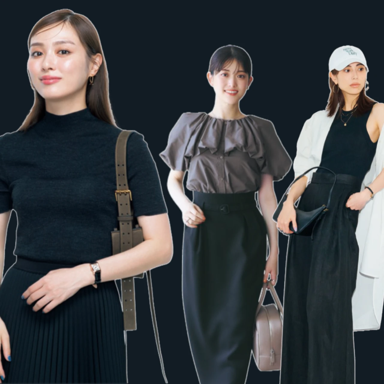 【最新】30代・40代 レディース黒コーデ20選! オールブラック、黒トップス、黒ボトム…大人女子は夏でも黒を積極活用