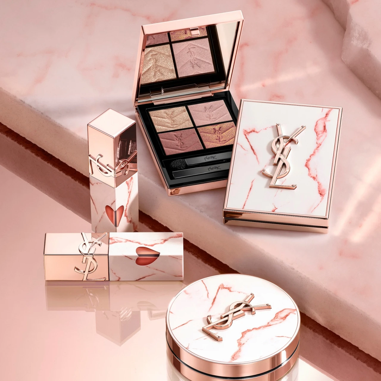 【イヴ・サンローラン】限定メイクアップコレクション。内なる情熱を、ピンクマーブルにのせて