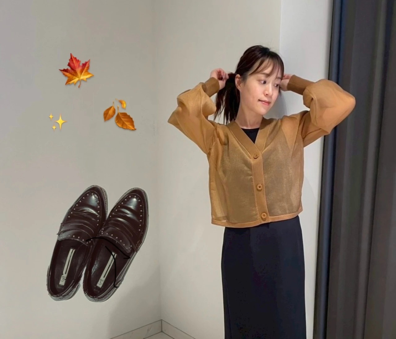 【ローファーがぴったり】ユニクロアイテムをベースにAKTEのカーディガンでつくるブラウンコーデ#ファッション部