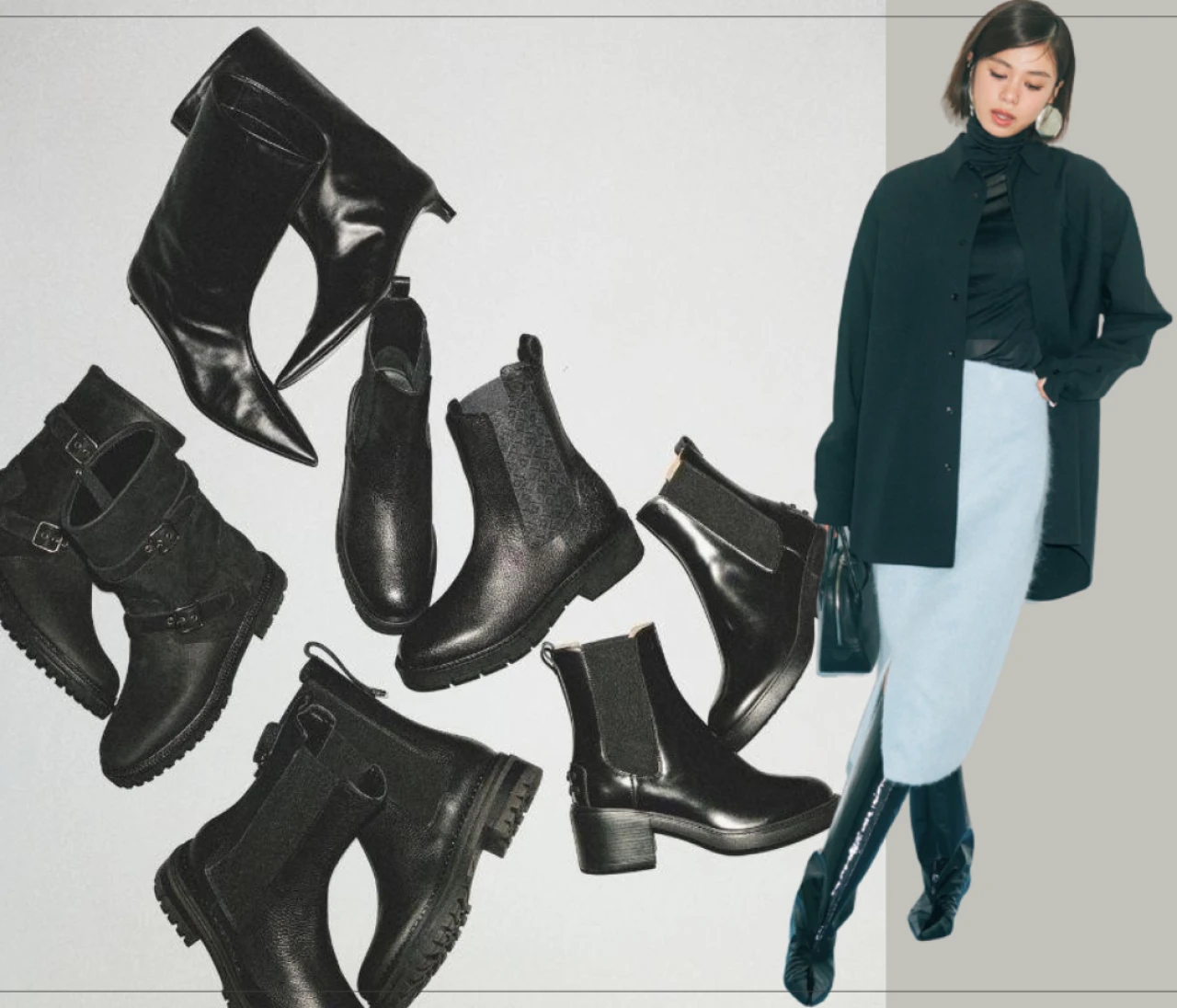 【2026年】大人女子「黒ブーツ」コーデ14選。春まで履きたい旬見えの“黒ブーツ”を素敵に履くには？