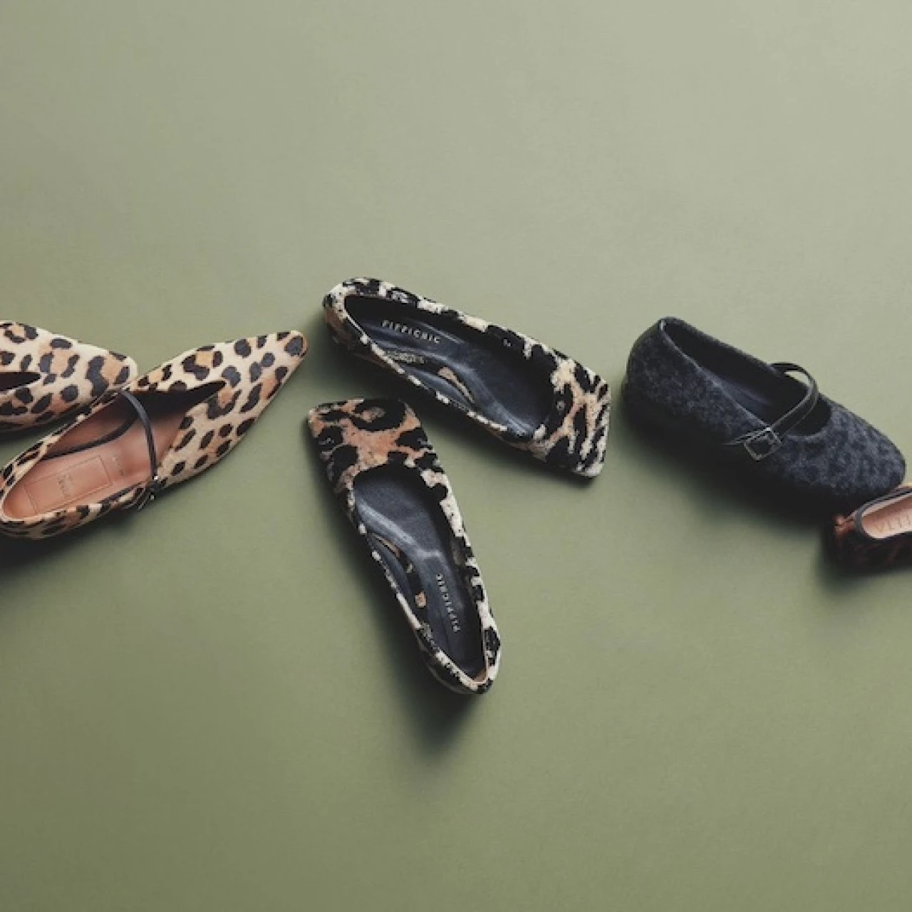 ヒールが可愛い♡ケイトスペード レオパード柄 ハラコレザー フラットシューズ36 ヒールが可愛い♡ケイトスペード レオパード柄 ハラコレザー