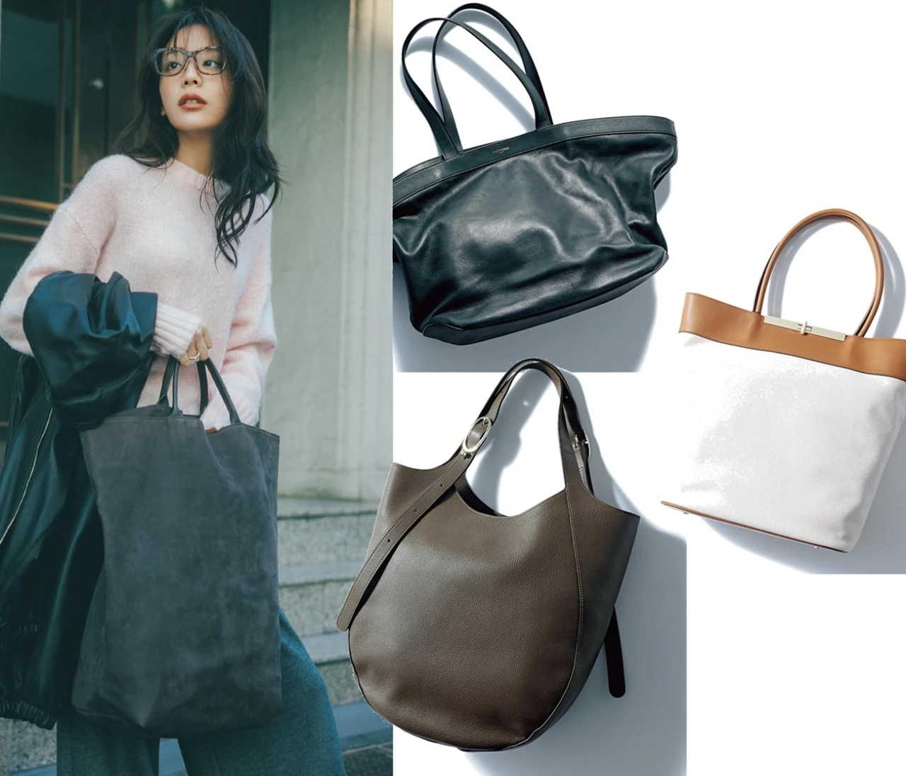 【大きいサイズの「定番トート」4選】今買うべきバッグは巨大なトート！こなれ感急上昇