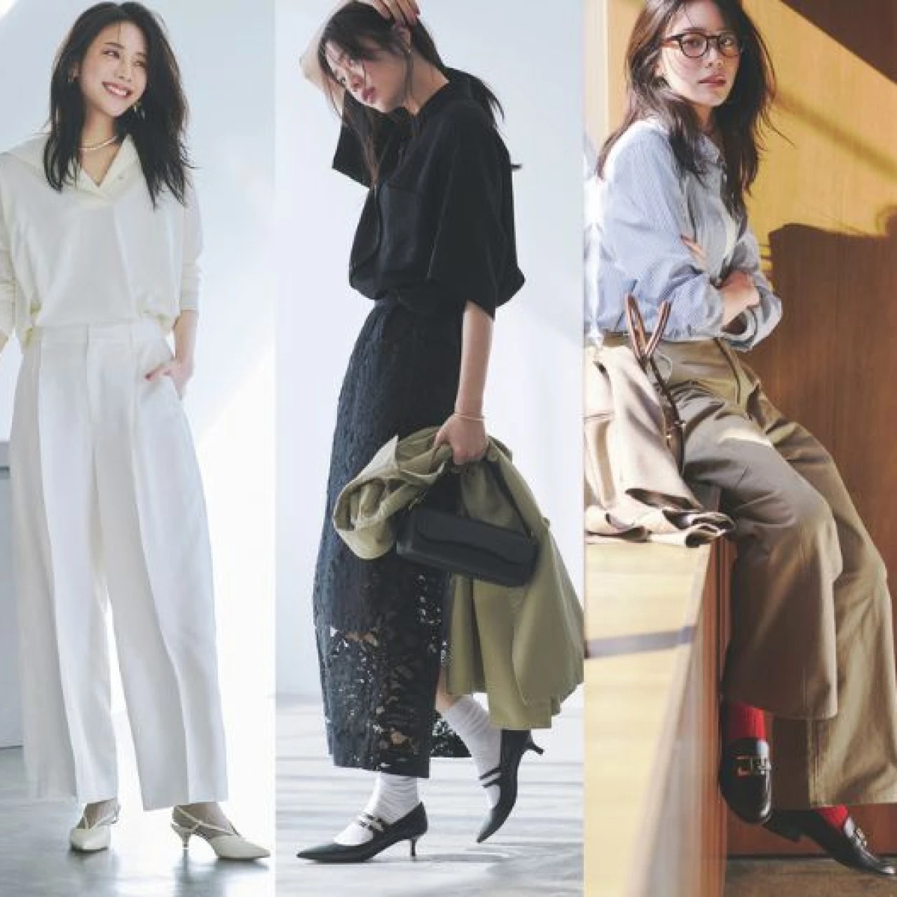 【きれいめ派の靴×ソックスコーデ4選】ボトムと靴のスキマは旬ソックスで洒落感UP！