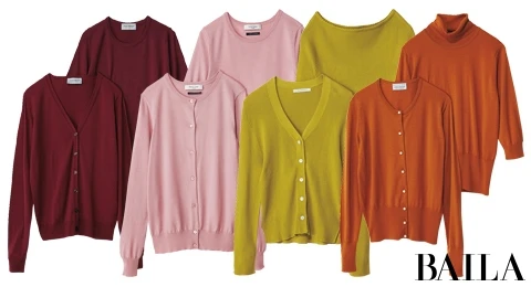 最強に着回せる【きれい色ニットアンサンブル】4セット