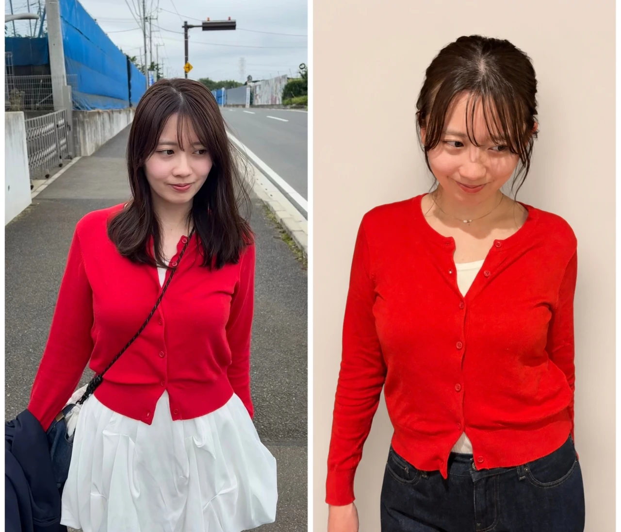 【H&M購入品】赤カーディガンで華やかに！着回しコーデ3選