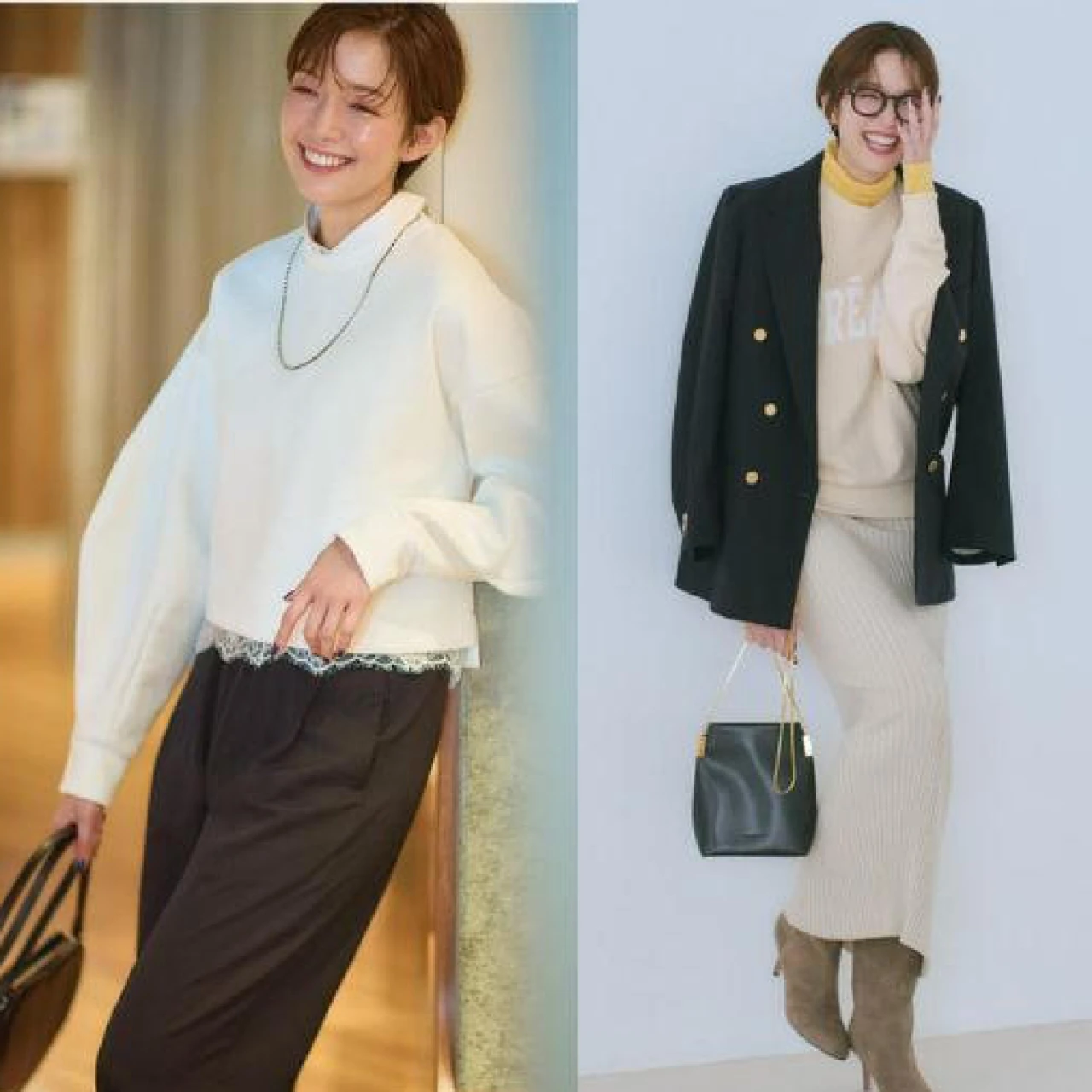 【大人のスウェットコーデ5選】旬のレイヤード術でラフなスウェットを素敵に♡