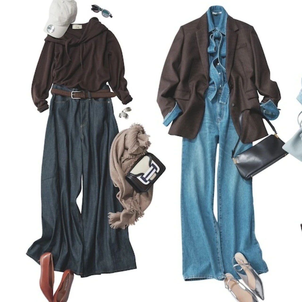 【レディに魅せる最新ブラウンコーデ】きれいめ派のデニムコーデにブラウンがマッチ♡