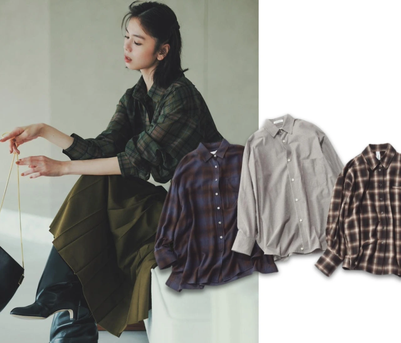 【2025年】大人女子 秋シャツコーデ＆新作シャツまとめ。チェック、デニム、ワーク…今期はシャツアイテムが豊作！