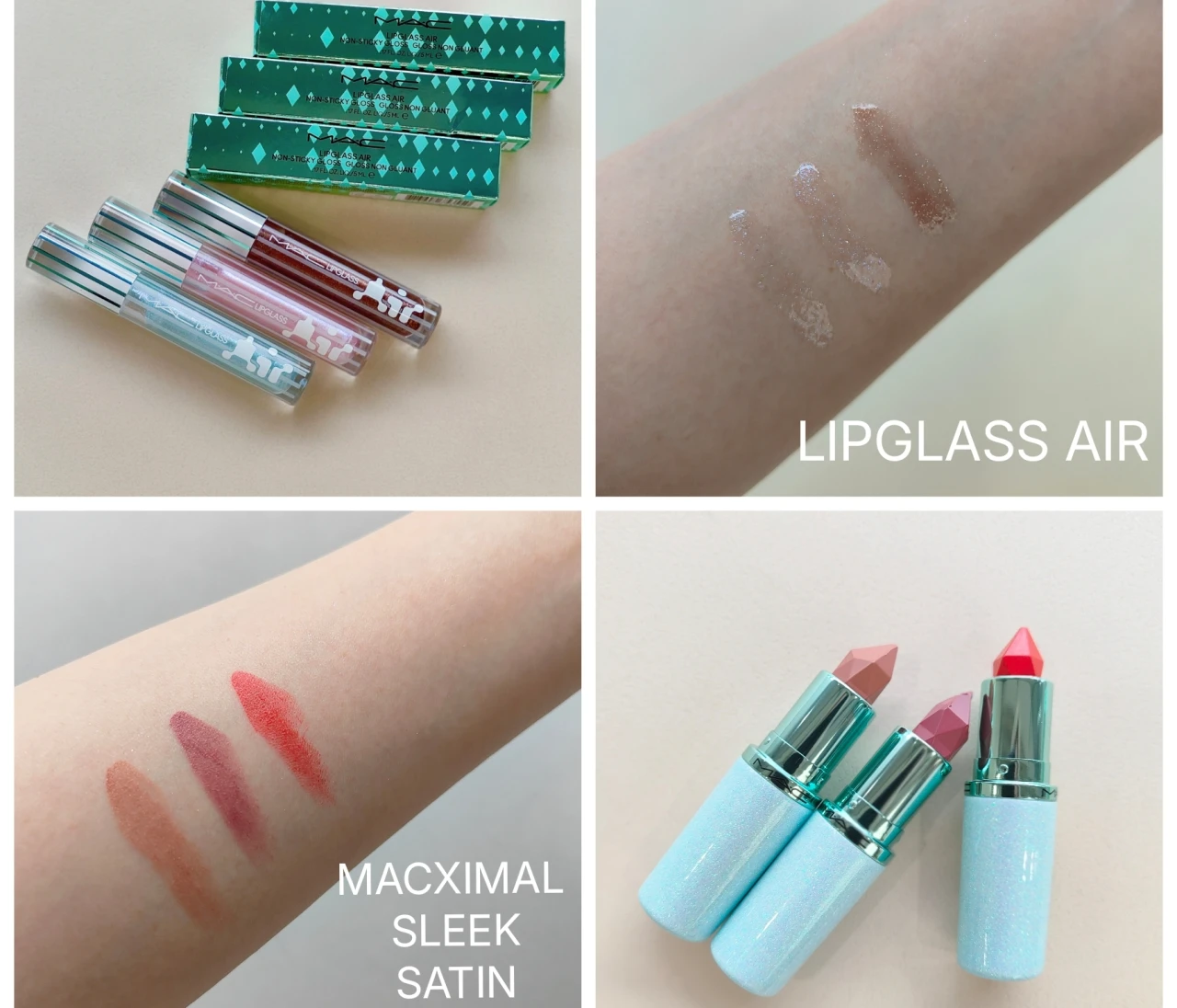【M･A･C 】2025ホリデーコレクション★リップガラス エアー＆マキシマル スリーク サテン リップスティックを試してみた！