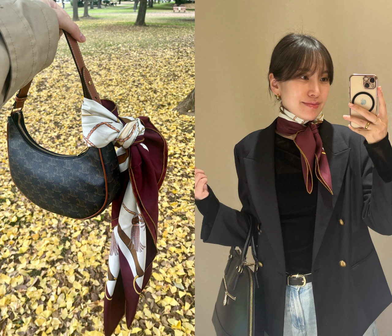 着回し力抜群！クラシカルなスカーフを使ったアレンジコーデ