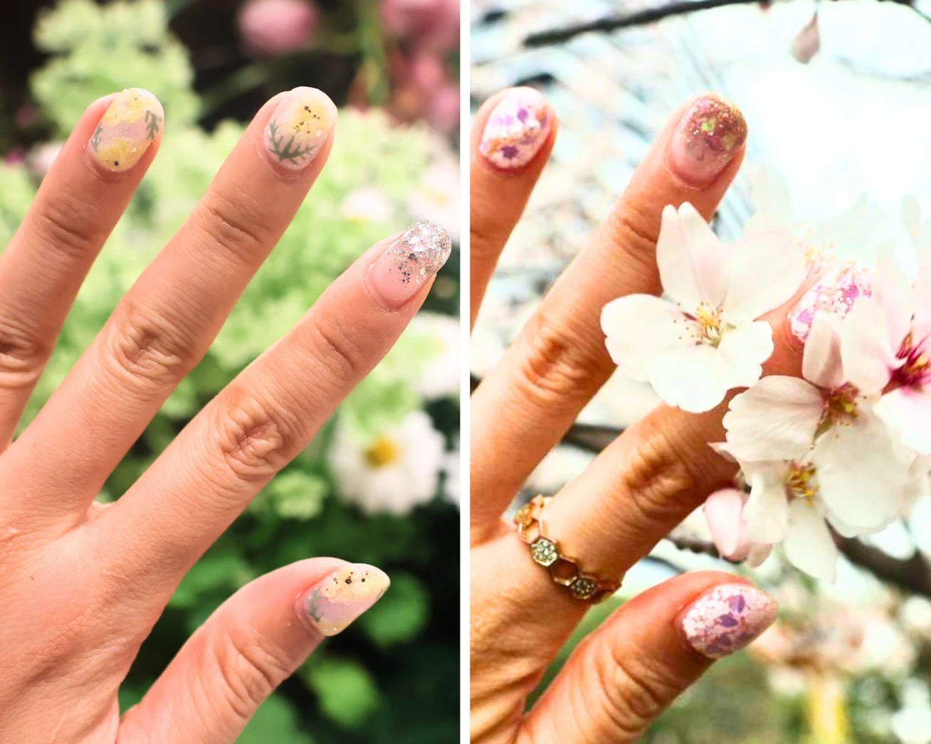 【2026春】指先からブルーミーに♪お花見にときめきネイル2選