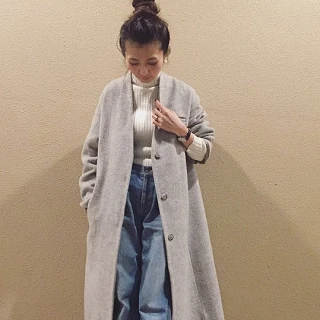 休日デニムは『UNIQLOニット×ゆるくしゃお団子ヘア』を合わせてリラックス♡