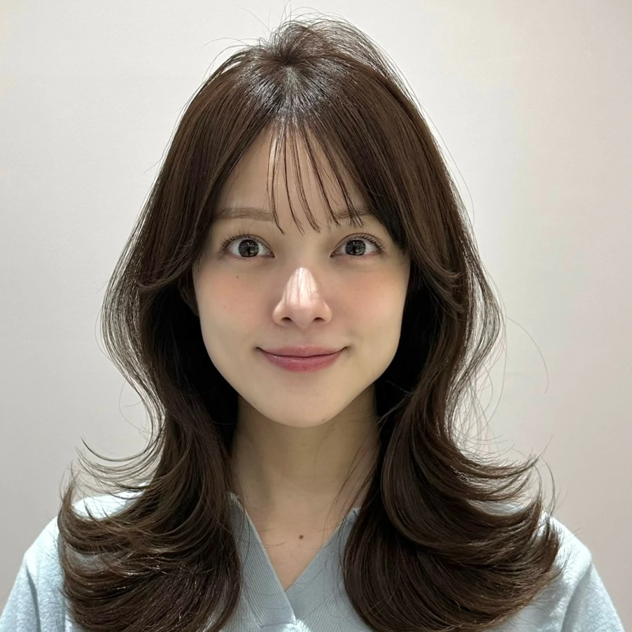 【ロング・30代大人の髪型】面長さん向けヘア・S字くびれカール