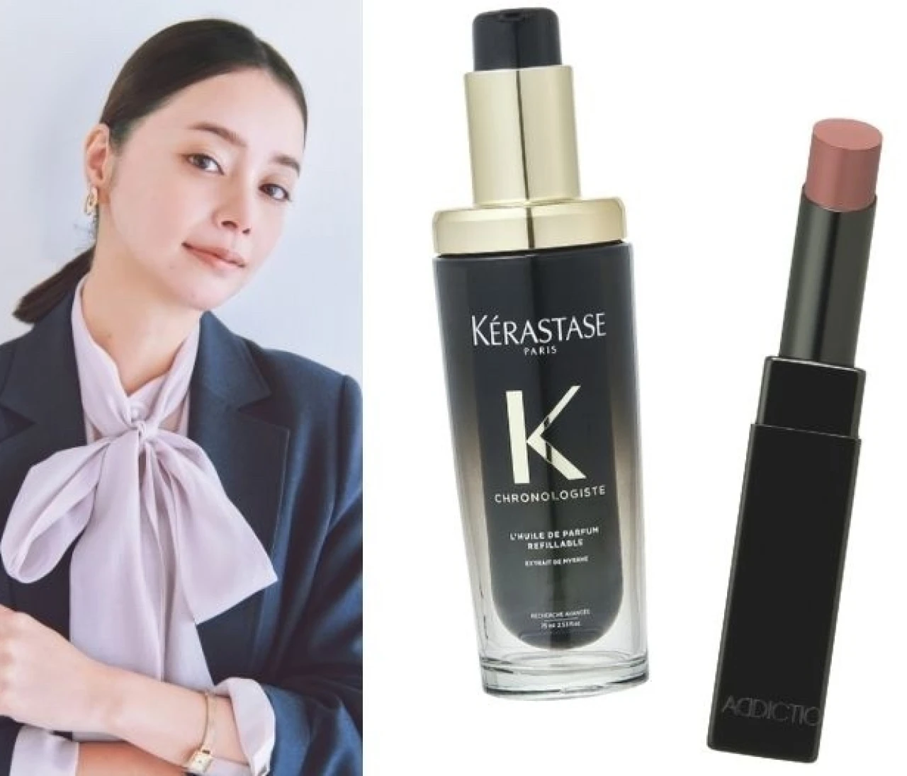 登壇シーンにぴったりのヘア＆メイク。時短で決まる「センター分けタイト×ベージュリップ」