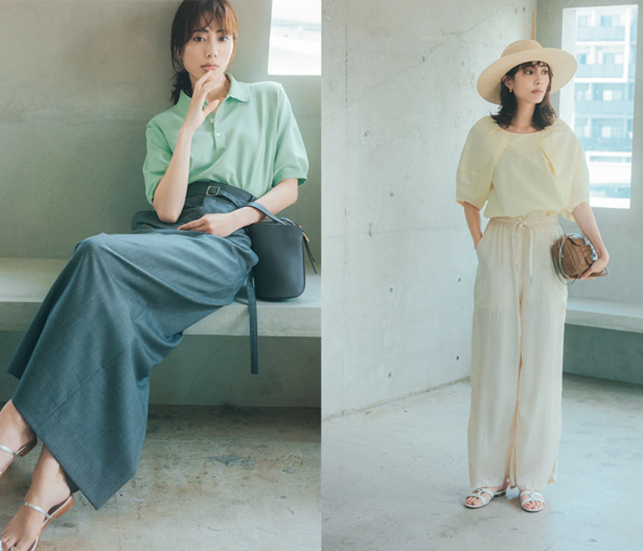 【この夏、トップスは“遊び色”が正解】まろやか淡色トップスの大人っぽ着こなしをチェック！
