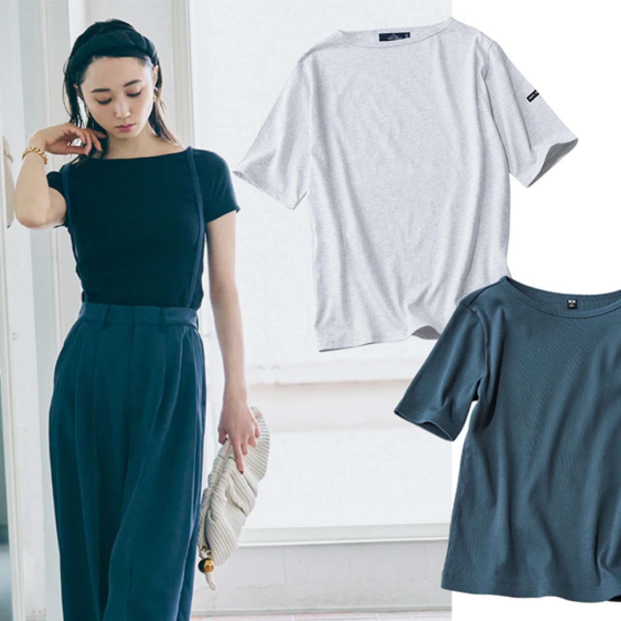 【きれいめ派におすすめのTシャツ】デコルテから肩のラインまで美しく“ボートネック開き”Tシャツ