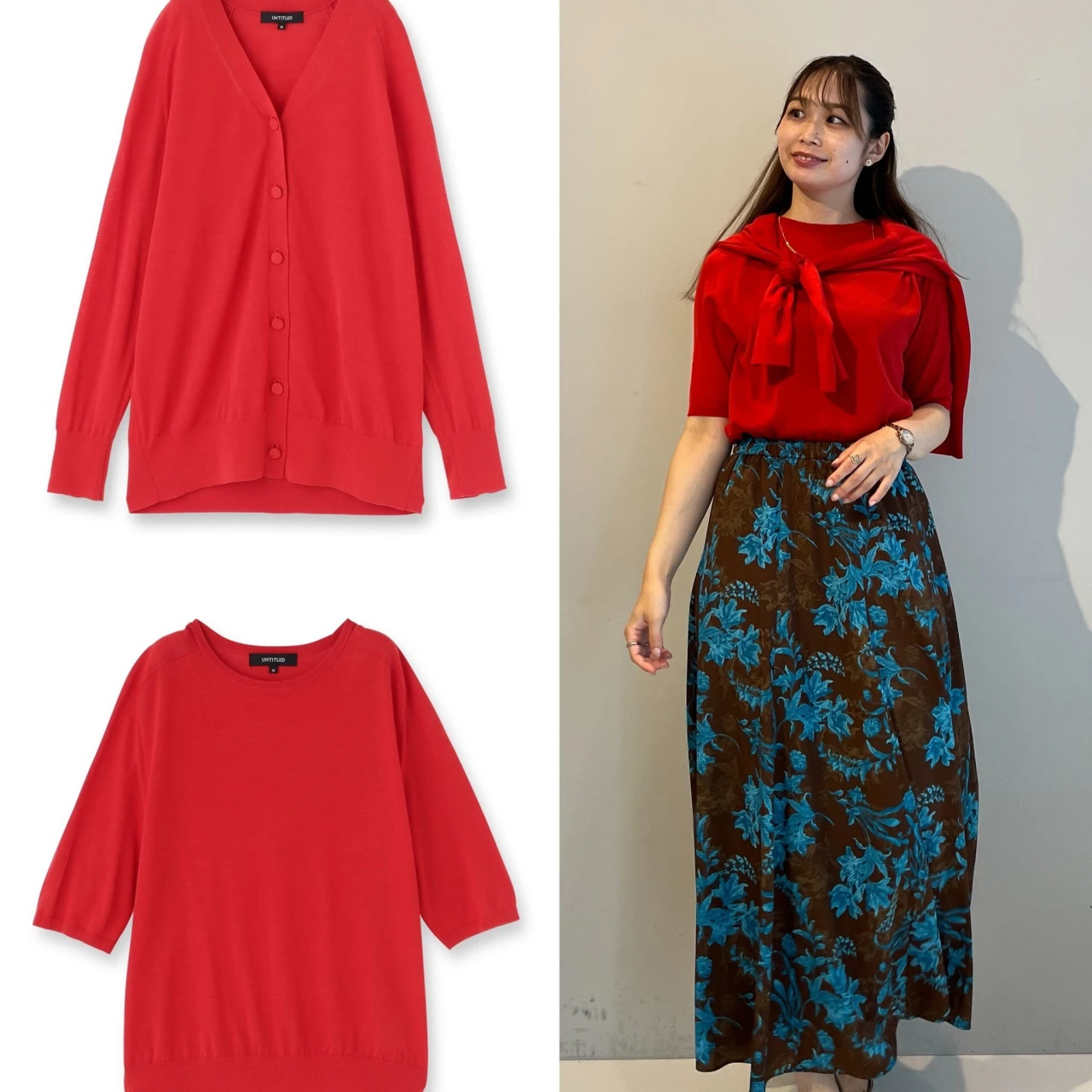 上質な素材感で魅せる【UNTITLED(アンタイトル)】のカーディガン&ニットのアンサンブルが登壇シーンに最適!|好印象が狙える“最旬”登壇服 Vol.24