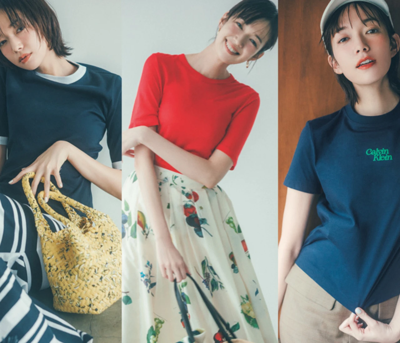 【大人のTシャツ】カラーTやロゴT、きれいめに着こなすTシャツコーデ3選