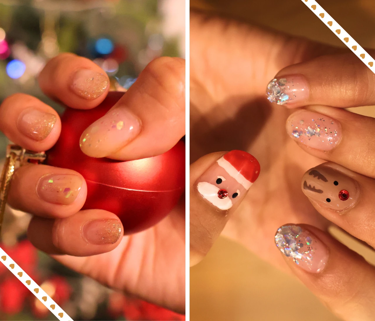 【2025-26年冬】手元が華やぐおすすめシャンパンネイル２選【ゴールド＆シルバー】クリスマスver.