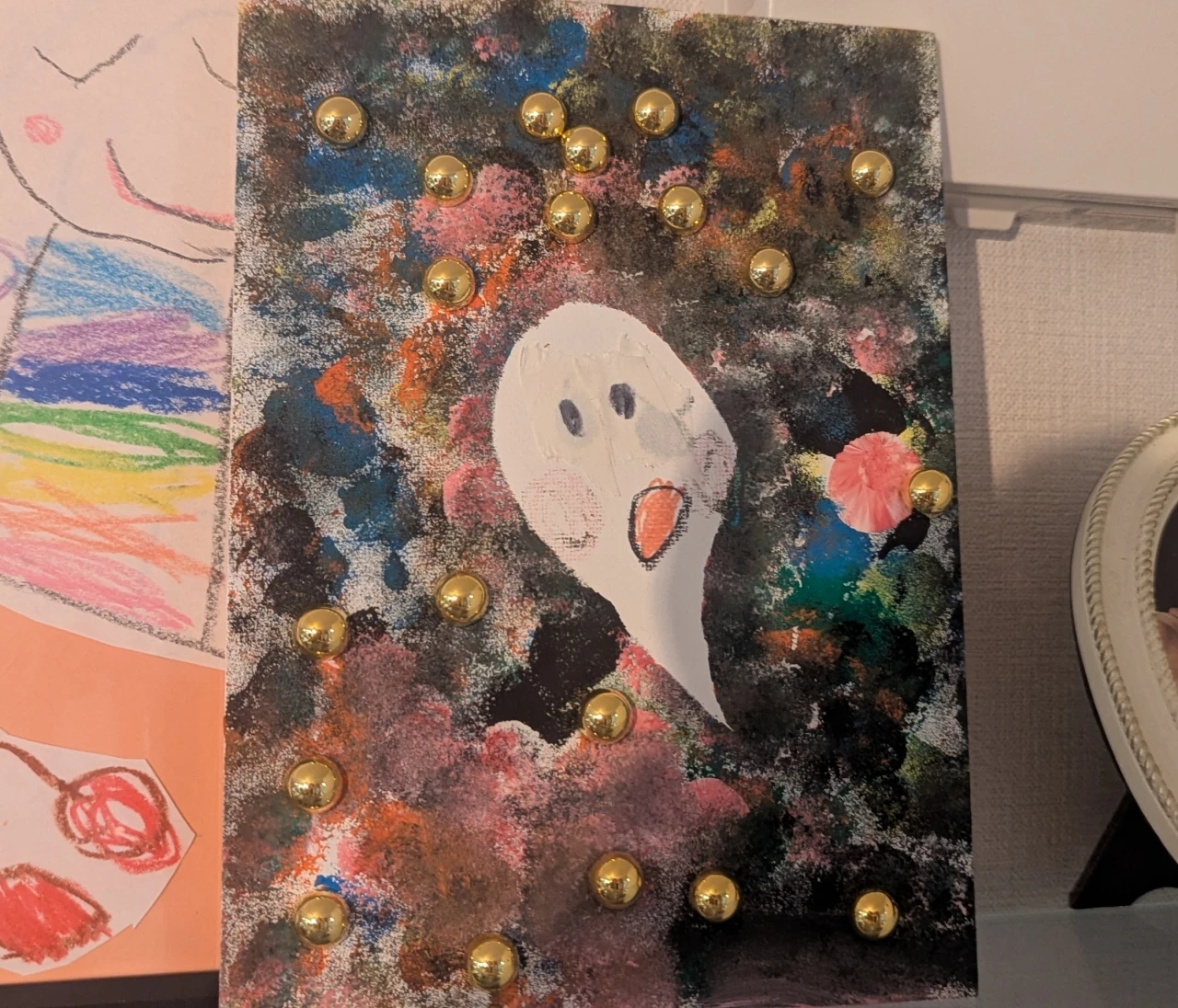 【Halloween Decor】100均アイテムで子供と作る、ハロウィンお化けアート
