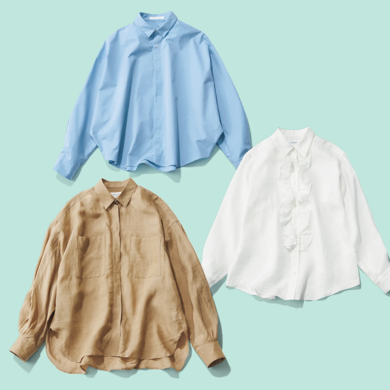 2025春最新【令和のスタンダードシャツカタログ12選まとめ】オフィスカジュアルにおすすめの好感度ブルー、華やか白、洒落感ベージュ