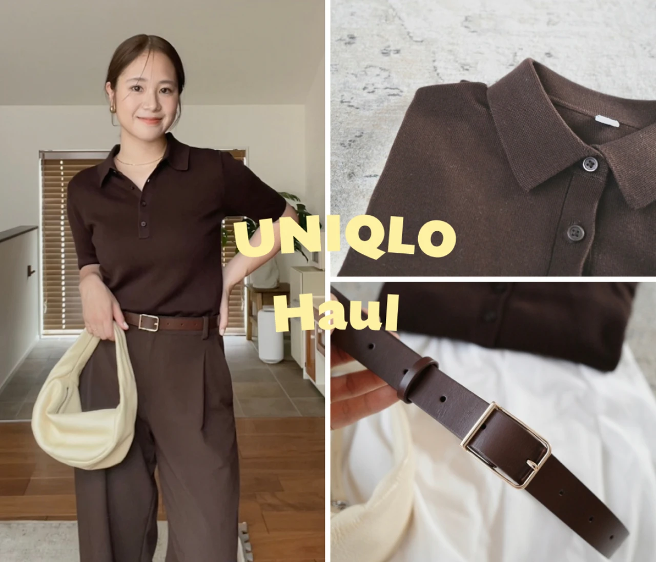 UNIQLO★夏にも着れるポロセーターと汎用性◎ベルト♡