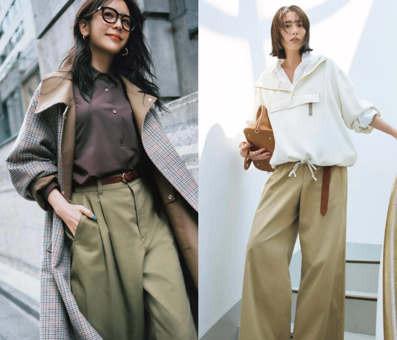 【2月3月の即戦力】 オンオフ大活躍「ベージュパンツ」コーデ12選。 大人女子のしっかり感のある着こなしにはベージュが頼れる。