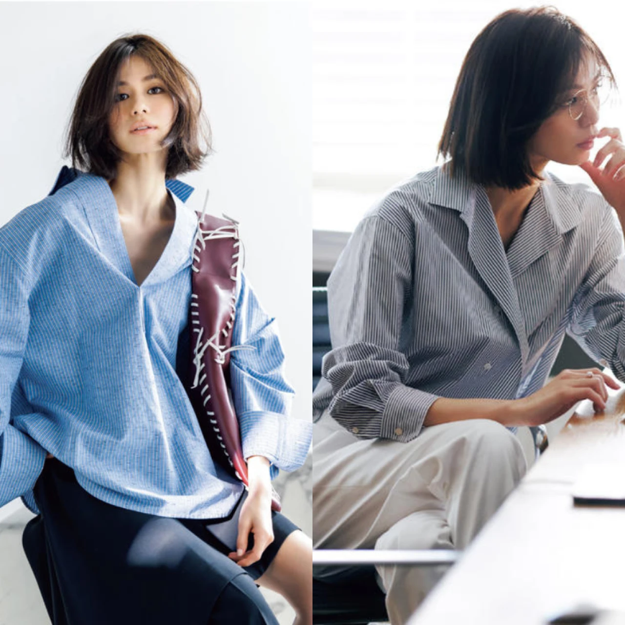 【春夏最新】レディース ストライプシャツコーデ 厳選14選！　大人女子の凛とした印象に。オフィスカジュアルにお出かけでも活躍！