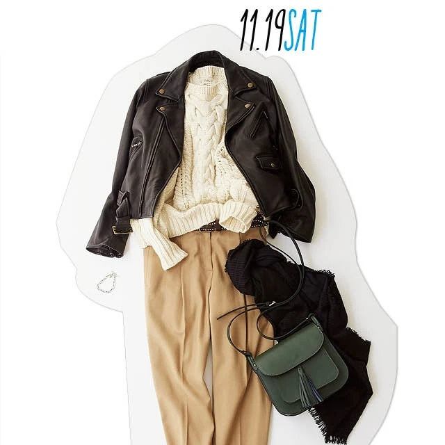 辛めレザージャケットがあれば、女子受けコーデは驚くほど簡単！