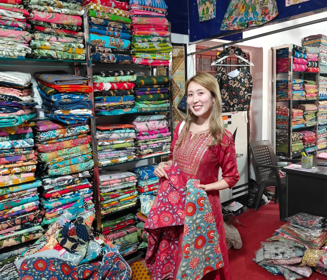 【インド・ジャイプール】ブロックプリント店「The Fabric Craft」で布とお土産探し/オーダーメイド服作り