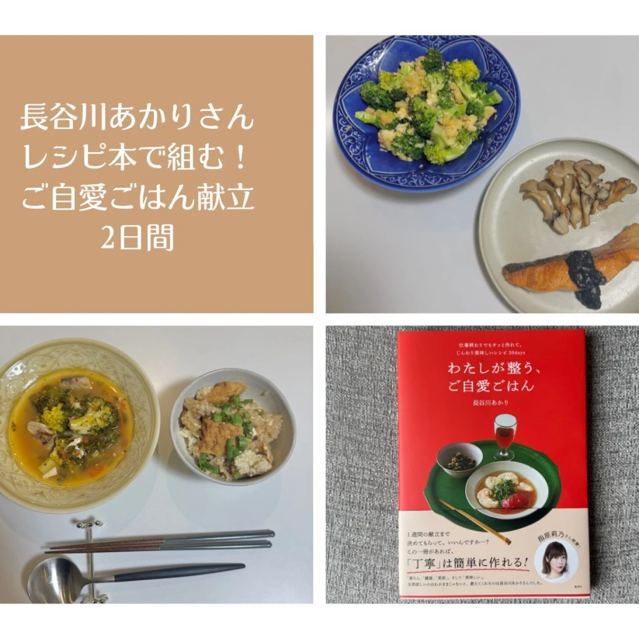 長谷川あかりさんレシピ本で組む!ご自愛ごはん献立2日間
