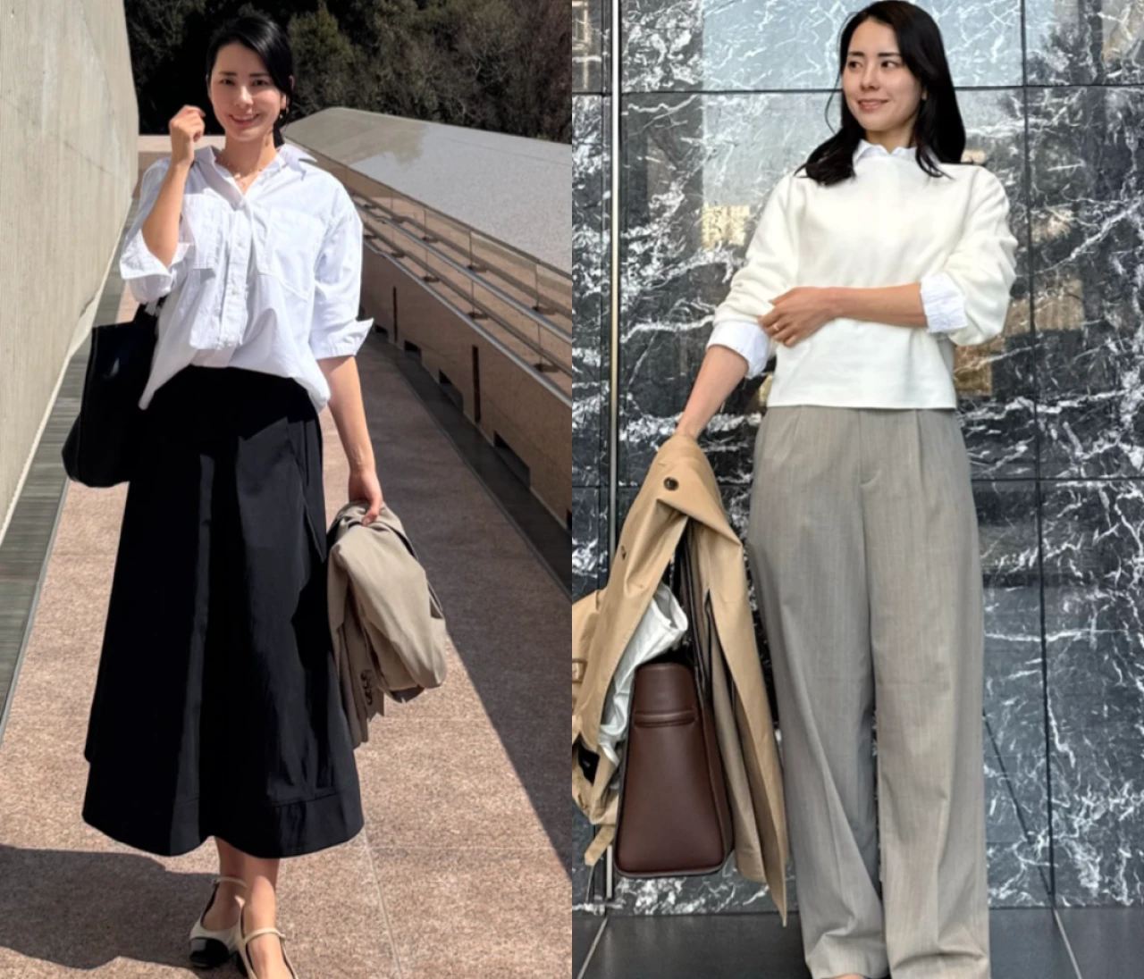 春は白シャツが活躍！ユニクロで作る『好印象』通勤コーデ2選