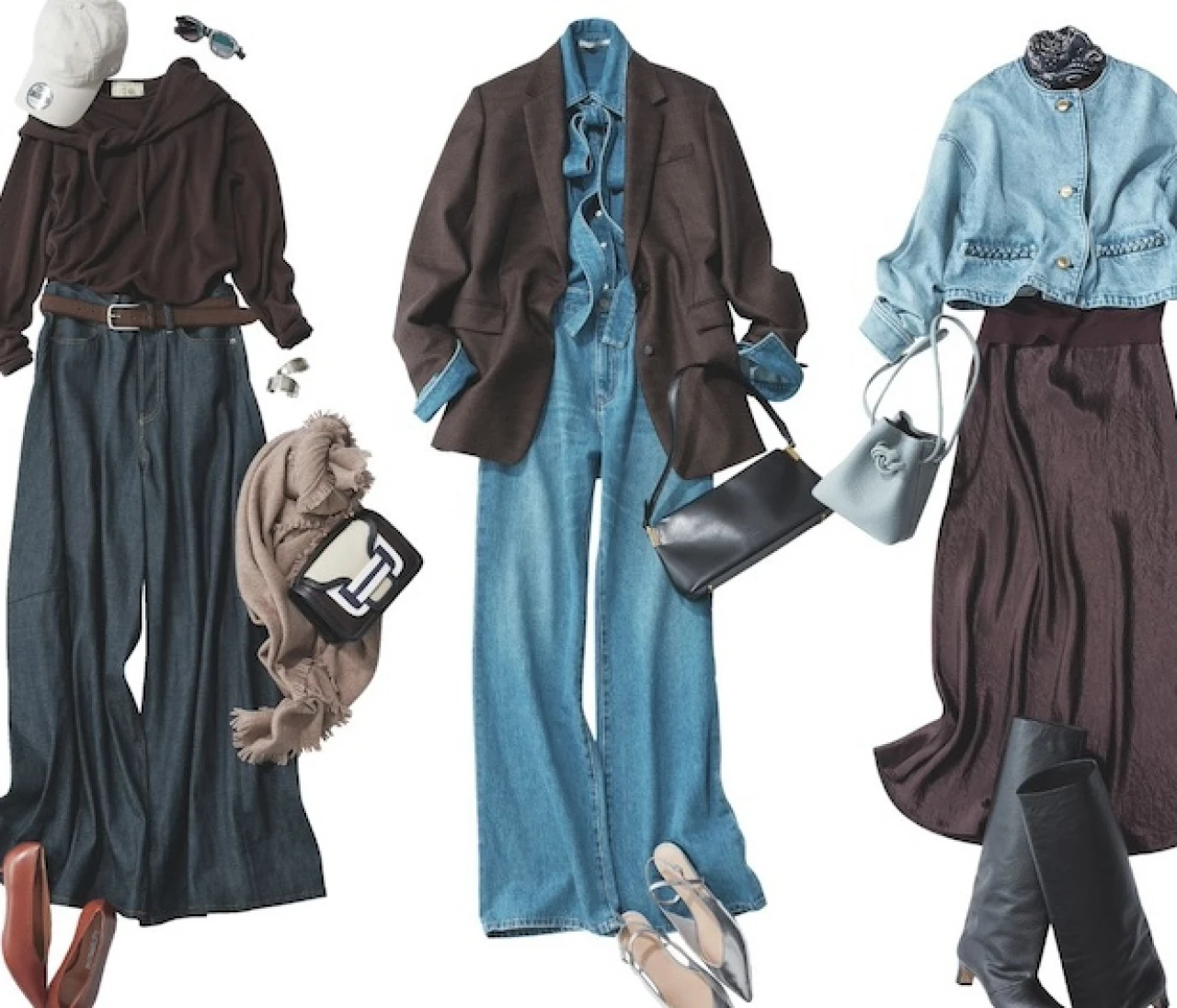 【レディに魅せる最新ブラウンコーデ】きれいめ派のデニムコーデにブラウンがマッチ♡