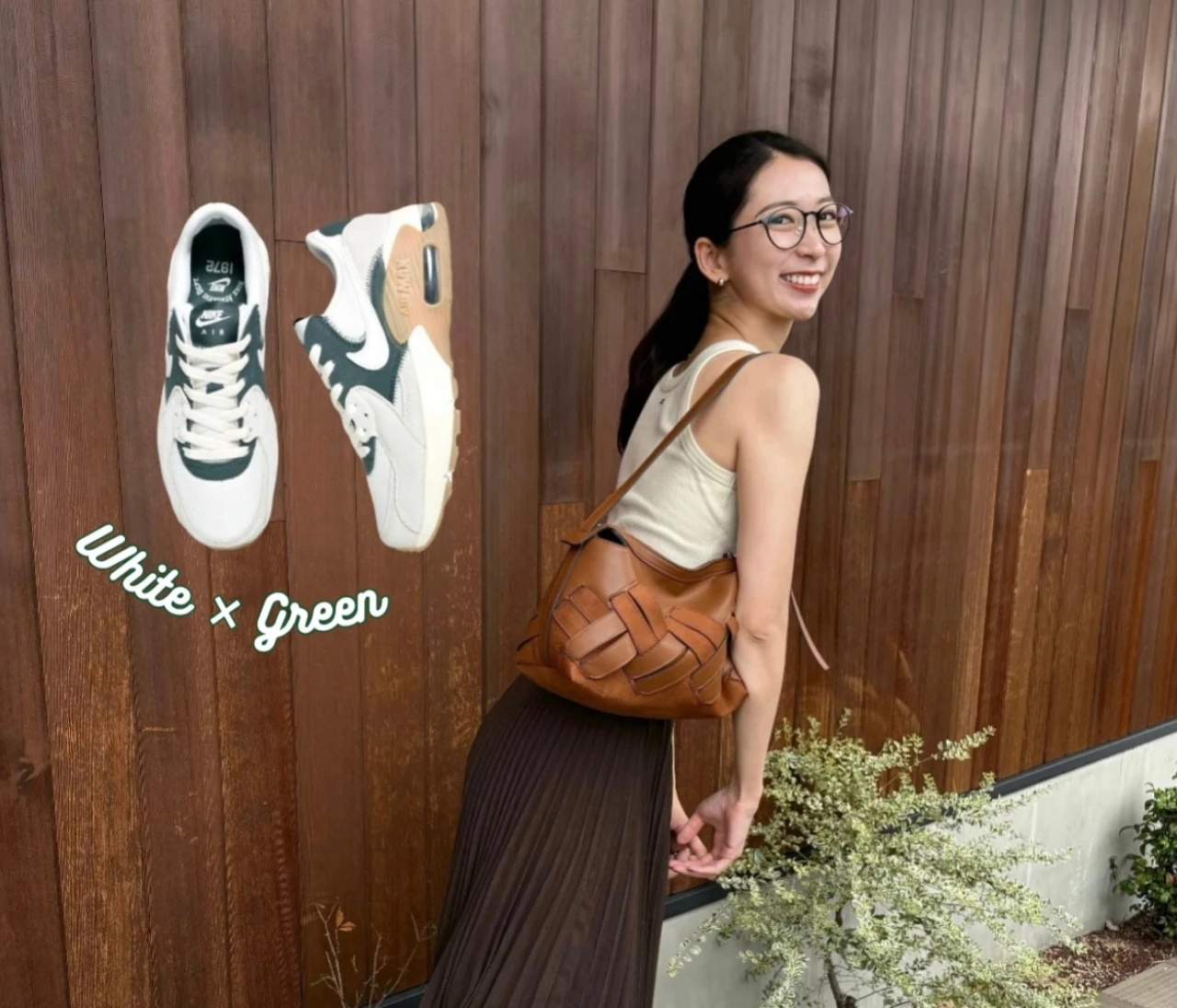 「白×差し色グリーン」のスニーカーでつくる、脱マンネリな秋の抜け感コーデ #NikeAIRMAX