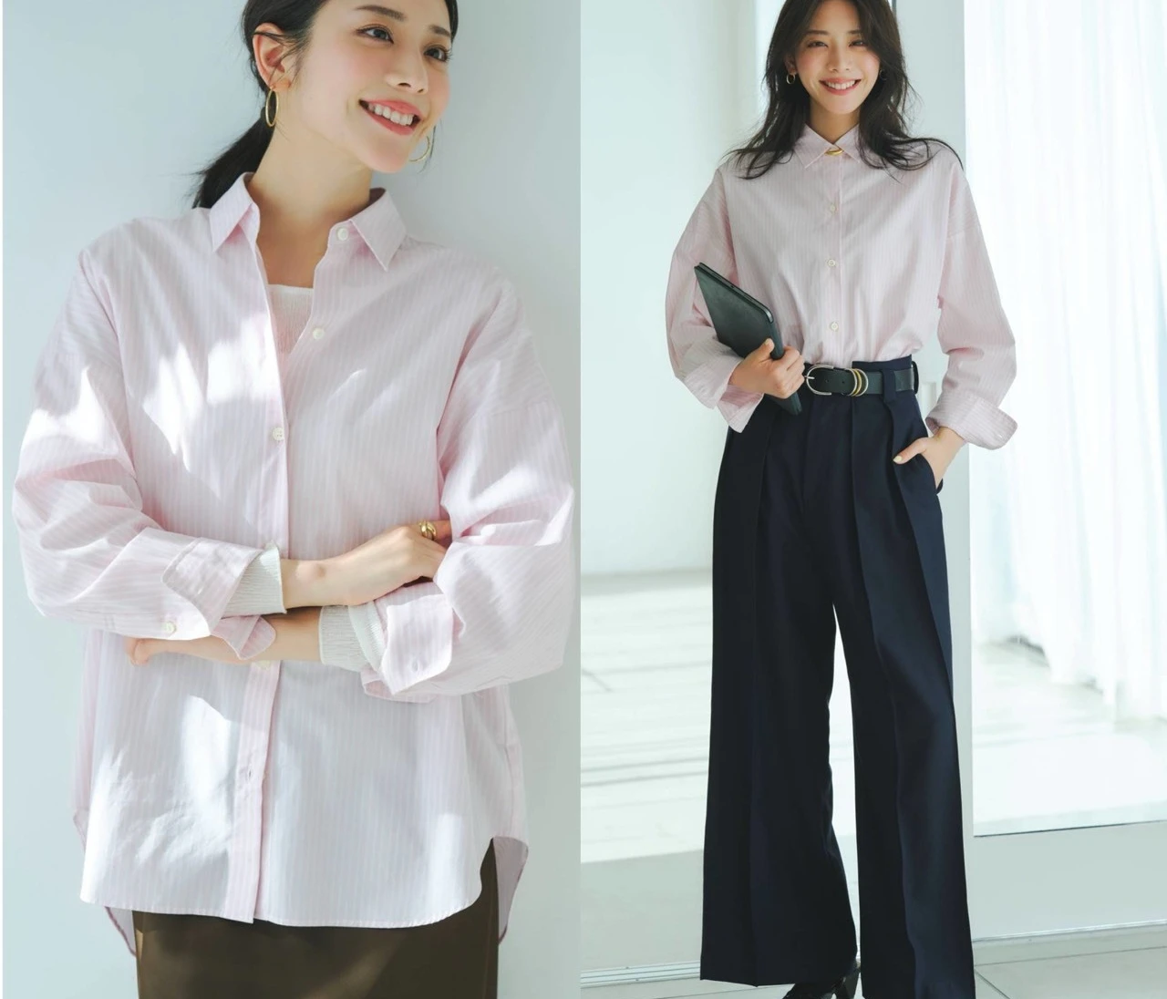 【名品シャツ】プレゼンスタイルでコーデ比較！