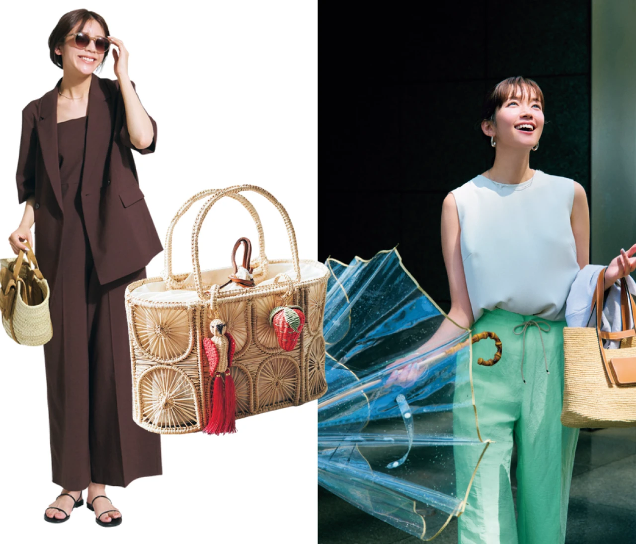【大人可愛い】かごバッグ、メッシュバッグコーデ16選！　見た目も涼し気でバサッと使いやすい夏らしいバッグで楽しむ