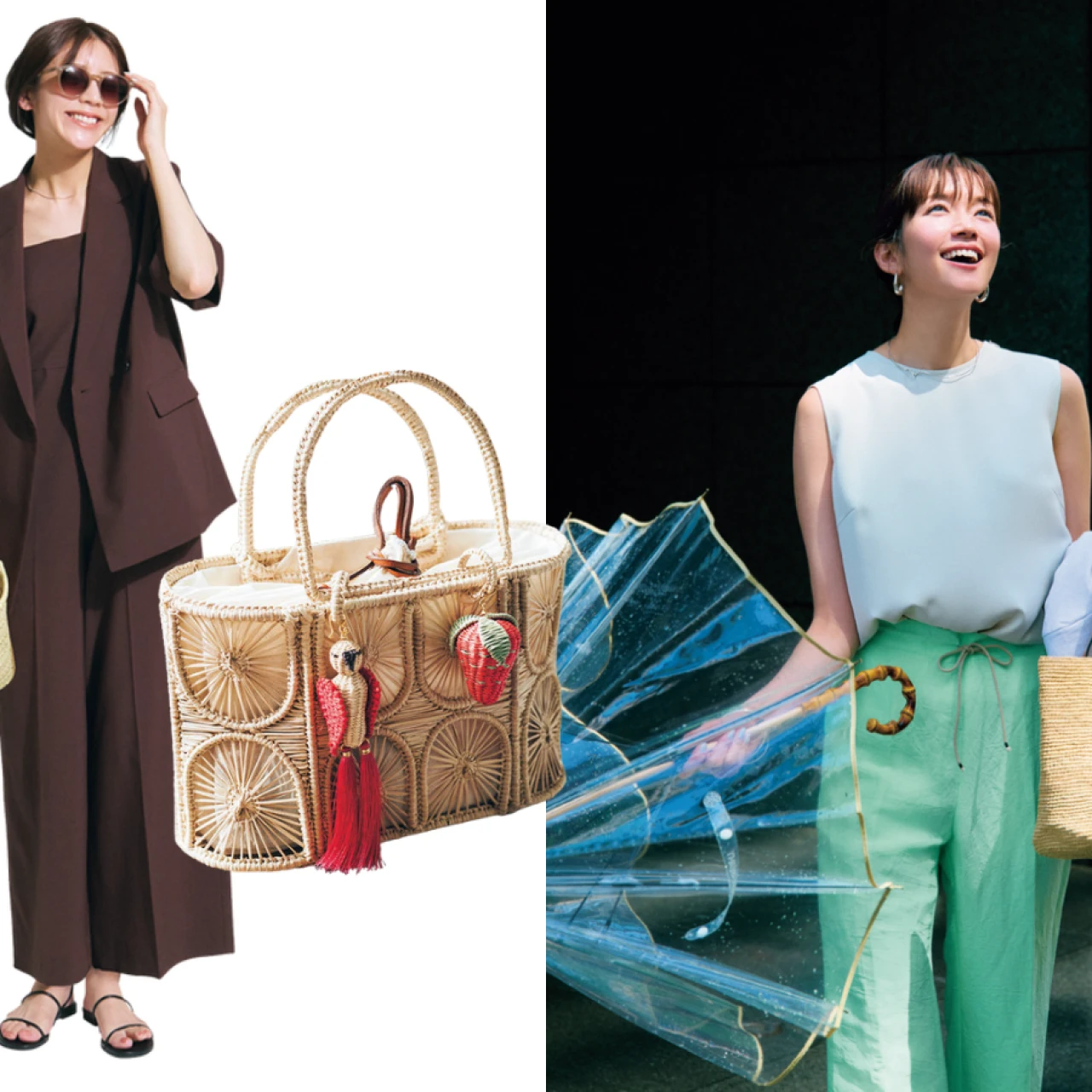 【大人可愛い】かごバッグ、メッシュバッグコーデ16選! 見た目も涼し気でバサッと使いやすい夏らしいバッグで楽しむ
