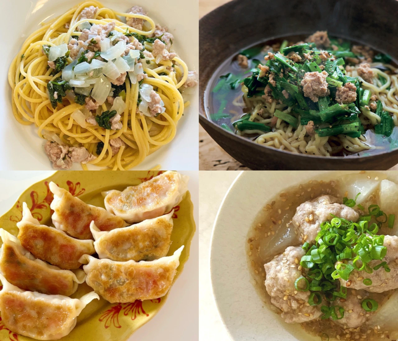 【長谷川あかりのご自愛ごはん】豚ひき肉を使ったお手軽レシピ4選！餃子、パスタ、台湾風ラーメン。さっと作れて満足度高め！