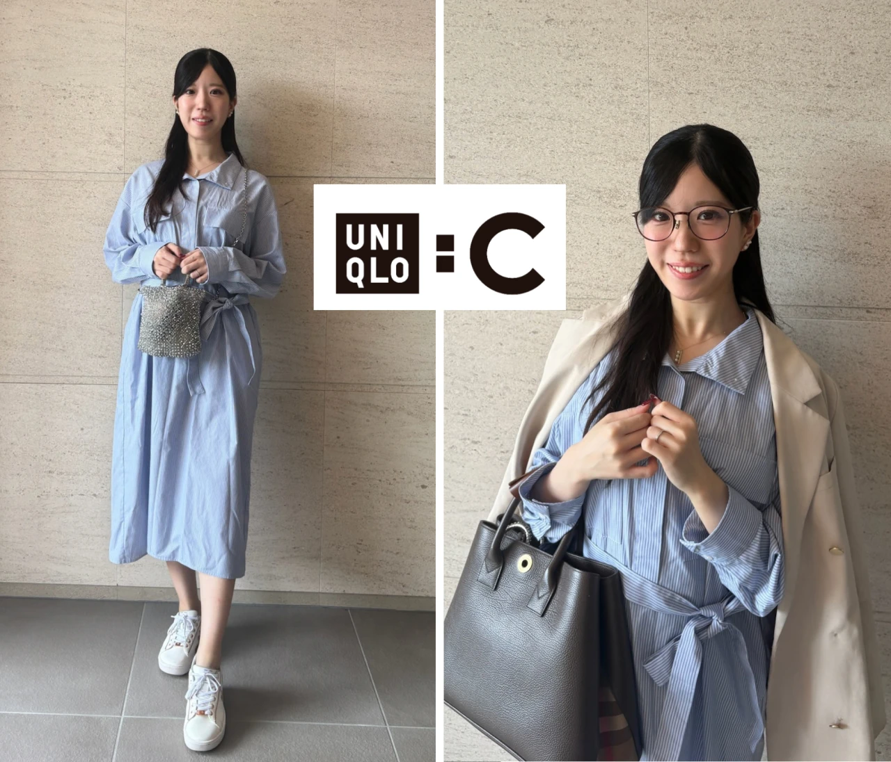 【UNIQLO : C 2026年秋新作】コットンスタンドカラーワンピース｜157cmの着回し3選