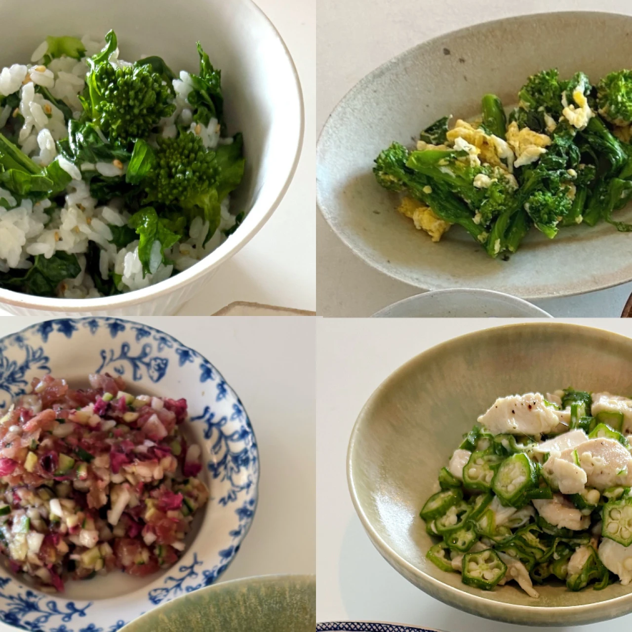 【長谷川あかりのご自愛ごはん】簡単副菜レシピ10選。菜の花ごはん、まぐろのタルタル、豆乳おひたし。プラスワンメニューで栄養バランスアップ！