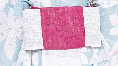 【大人におすすめの帯結び①】ぺたんこ「カルタ結び」なら椅子にもたれても安心!