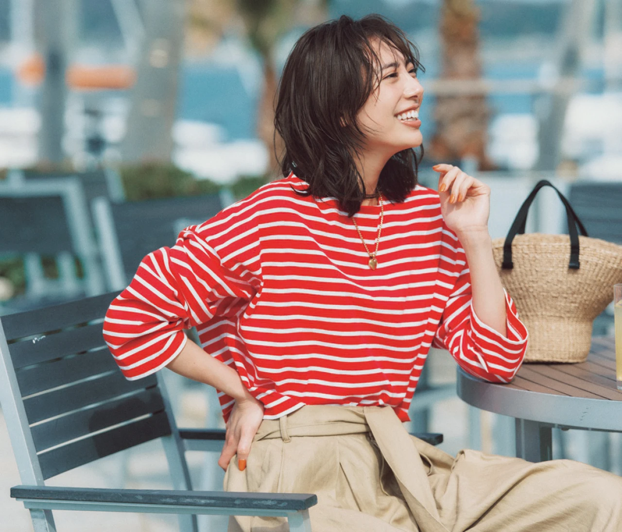 【TICCA（ティッカ）】定番の「ボーダー柄トップス」は鮮やかな赤でリフレッシュ！