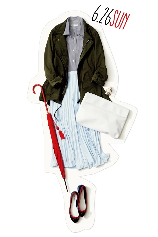 ブルーな気分を、ブルーコーデで払拭! 彼から愛される「雨降りデート」スタイル♡