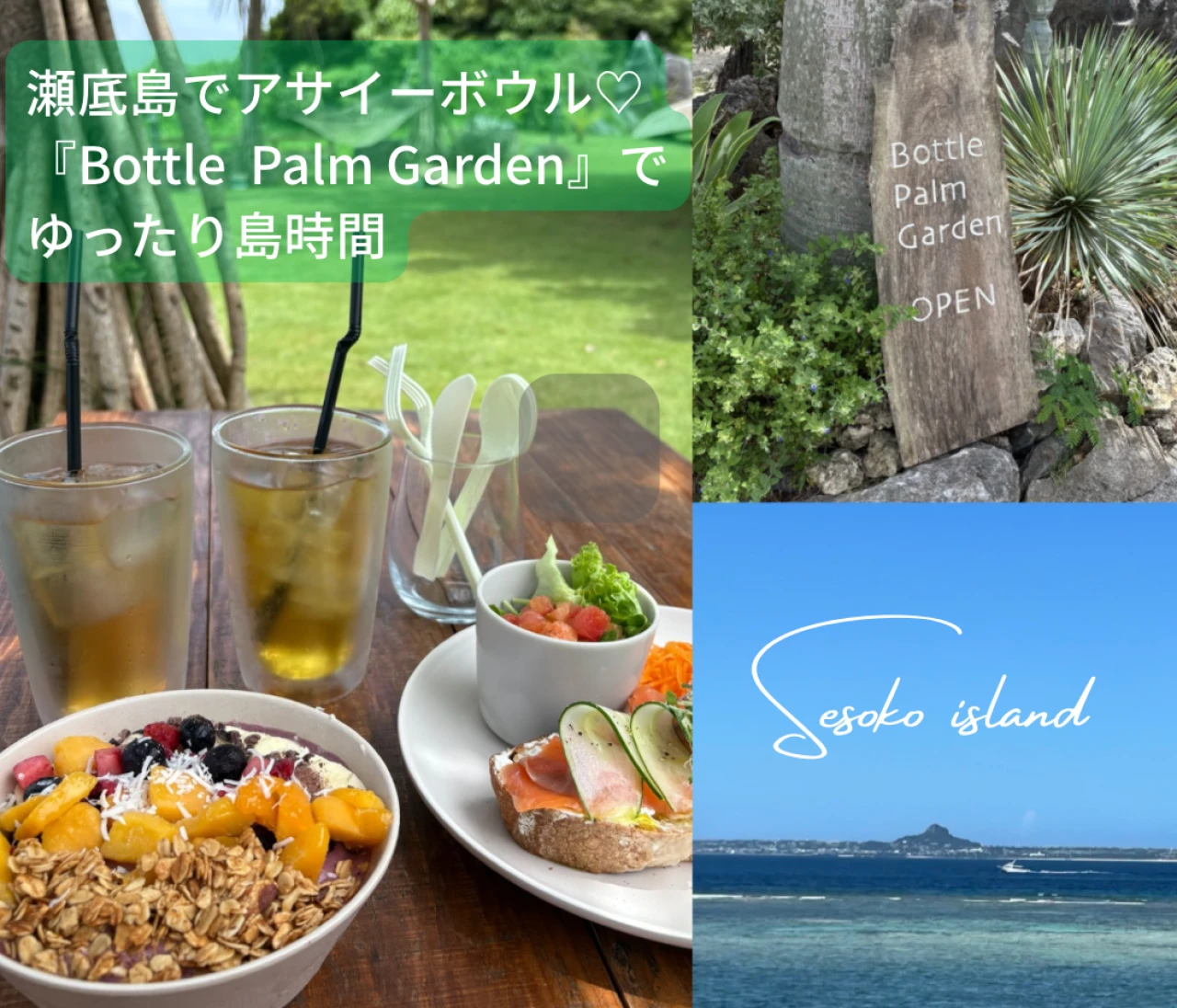 瀬底島でアサイーボウル♡『Bottle  Palm Garden』で過ごすゆったり島時間