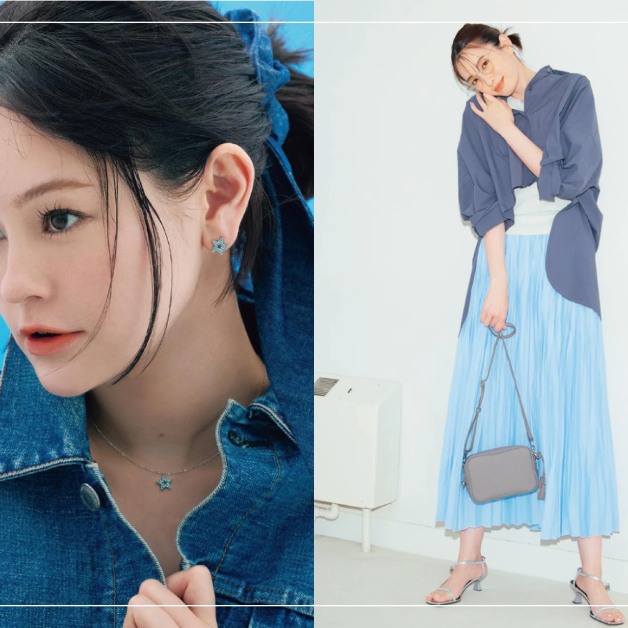大人女子ブルーコーデ20選 猛暑には万能ブルーで清涼感を演出できる! デニム、シャツ、ブラウス、ワンピース…大人女子の着こなしアイディアに。